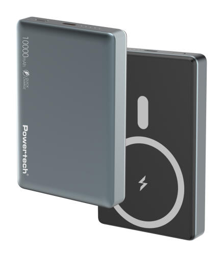 POWERTECH power bank PT-1377 10000mah magnetic wireless 20W γκρι
